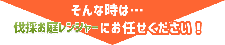 そんな時は...伐採お庭レンジャーにお任せ下さい！